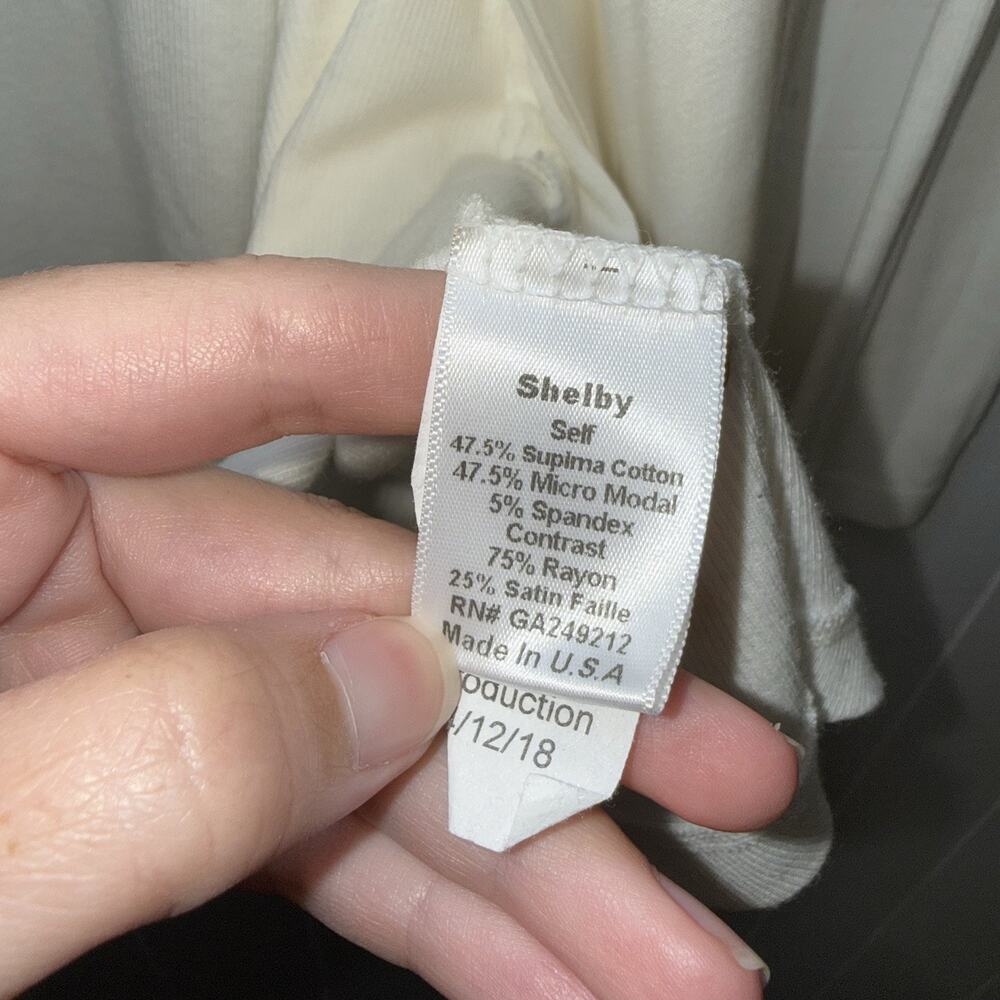 Pj Harlow Women’s Shelby Cardigan Robe Satin Trim Ivory White Size Small - Picture 5 of 5